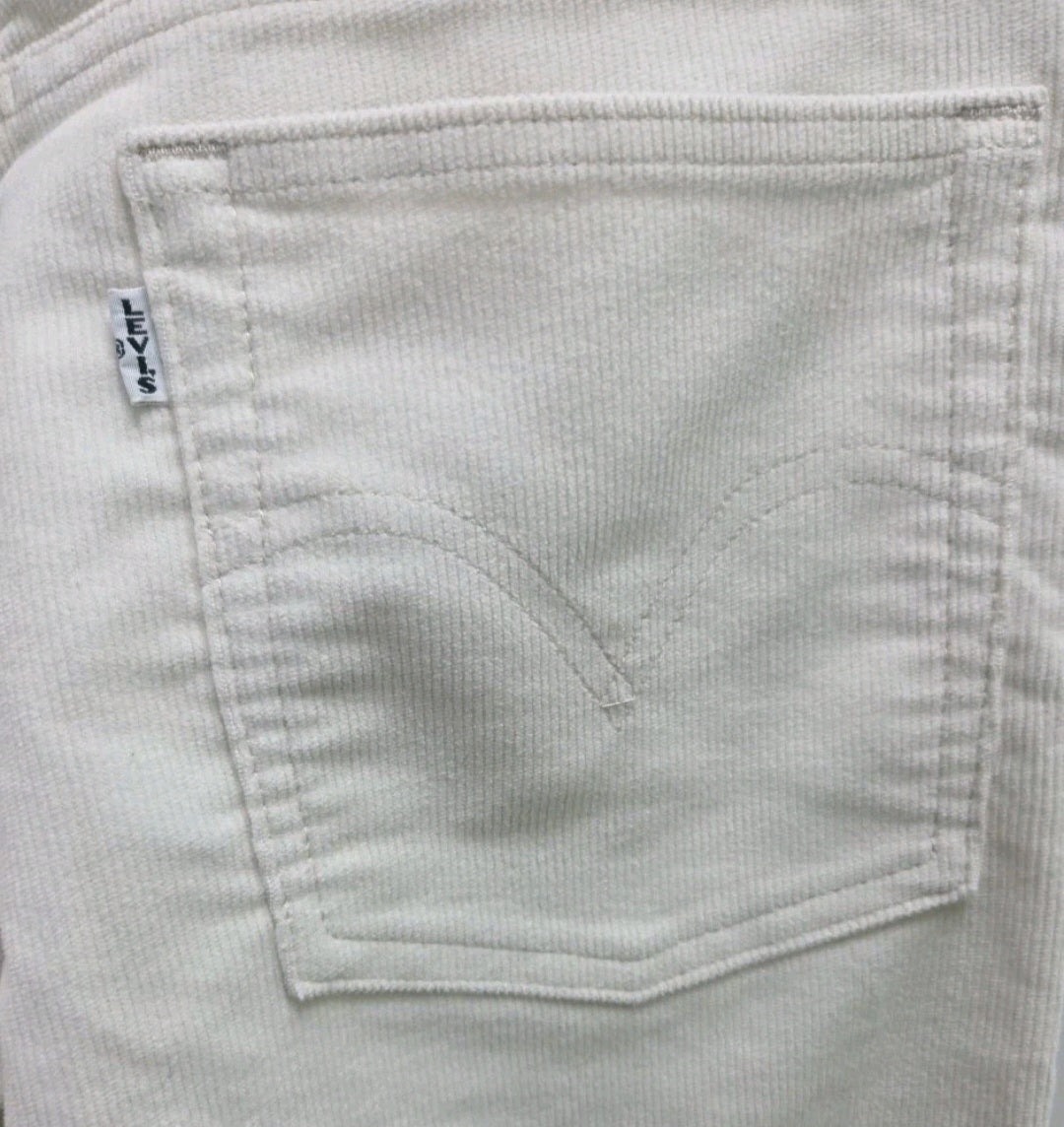 Levis Premium Wedgie Straight Corduroy Pants Cream Off White
