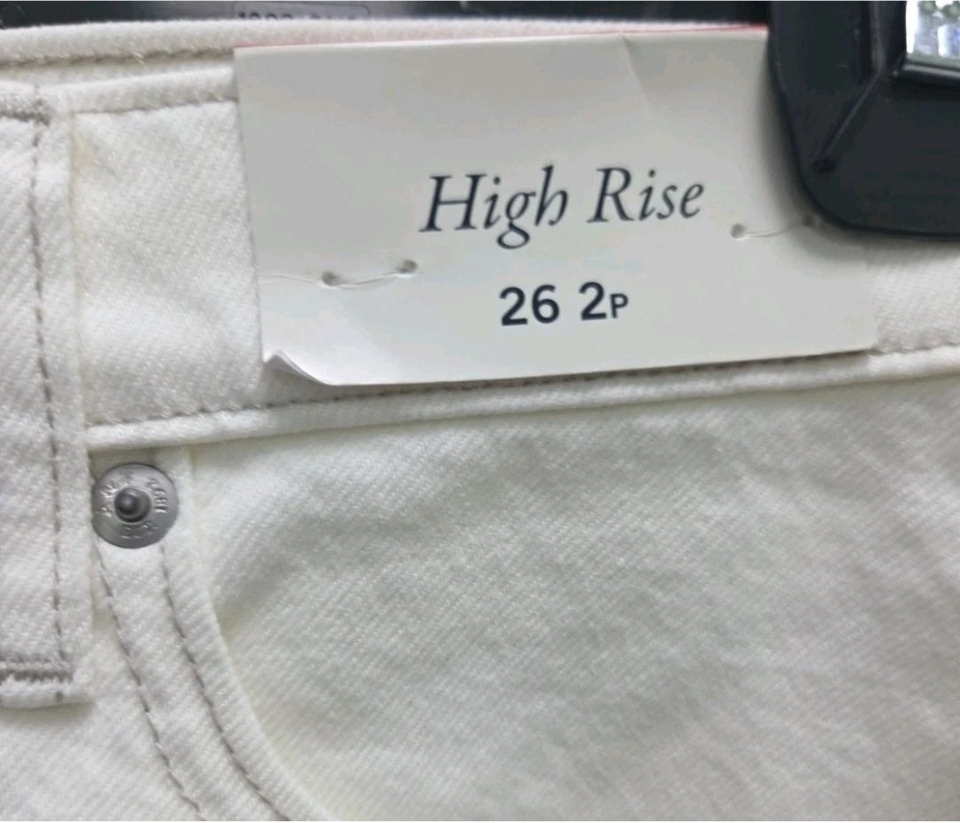 Abercombie Fitch High Rise White Denim Maxi Skirt