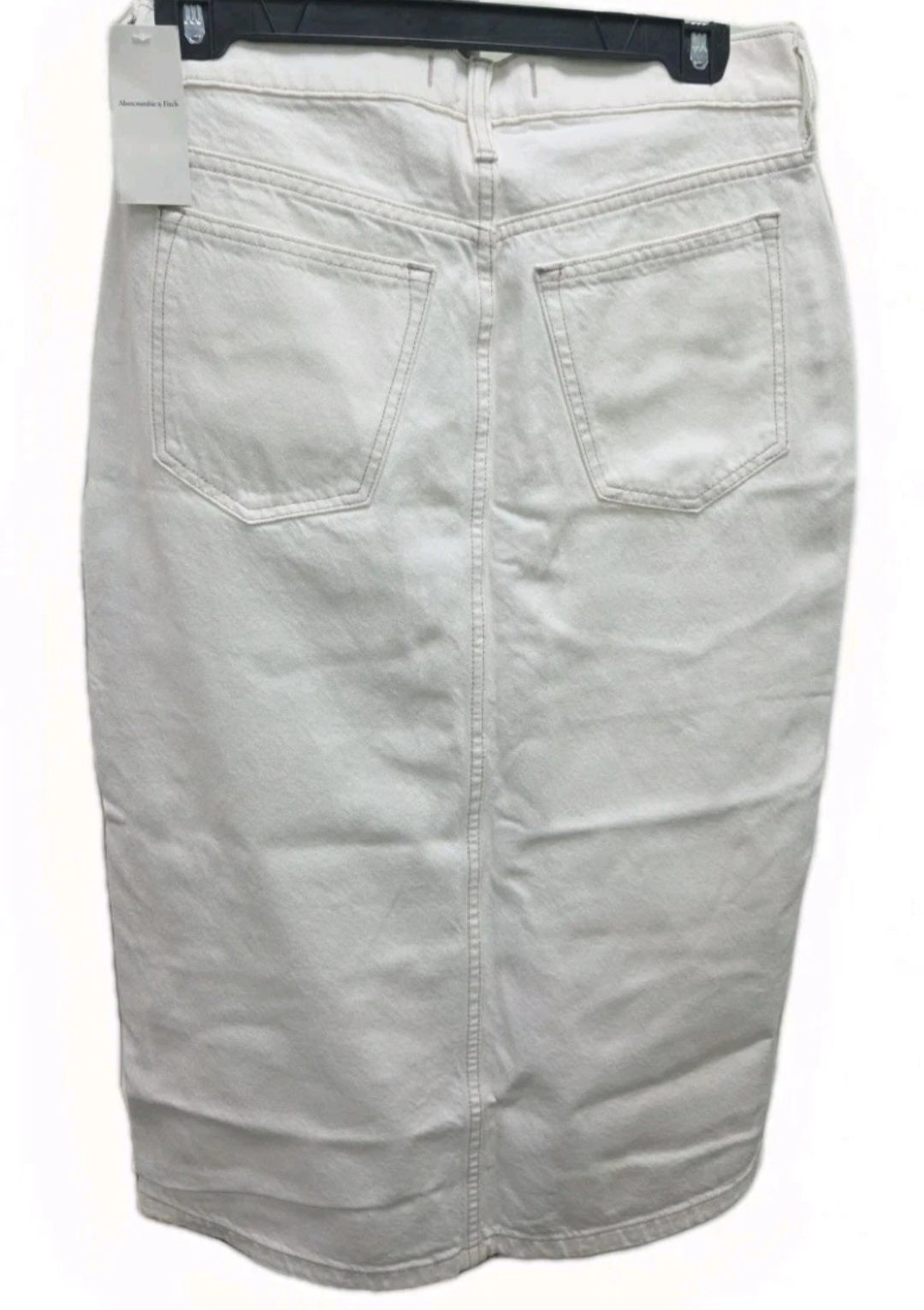 Abercombie Fitch High Rise White Denim Maxi Skirt