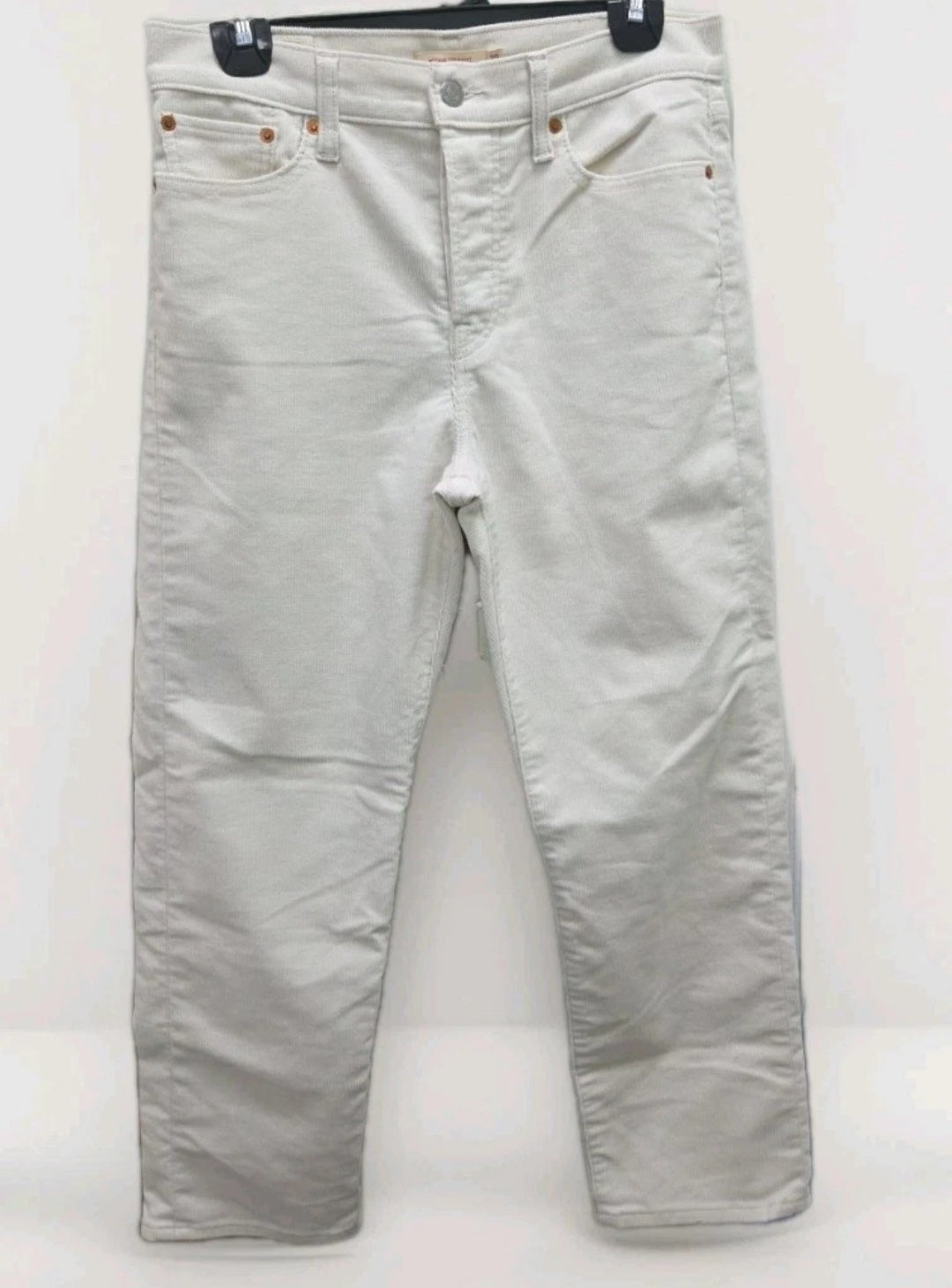 Levis Premium Wedgie Straight Corduroy Pants Cream Off White