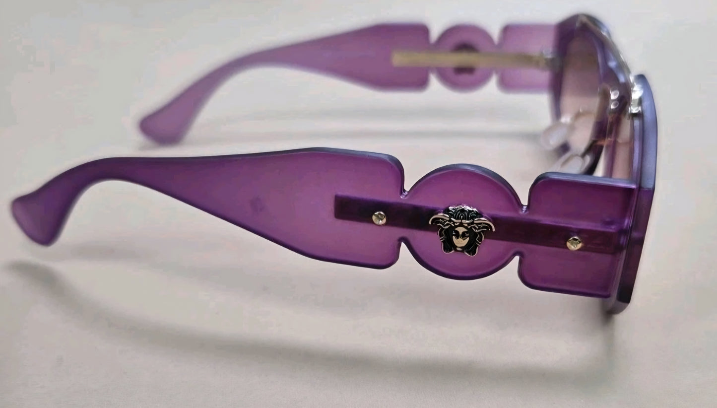 Versace Medusa Plaque Rectangle-frame Sunglasses