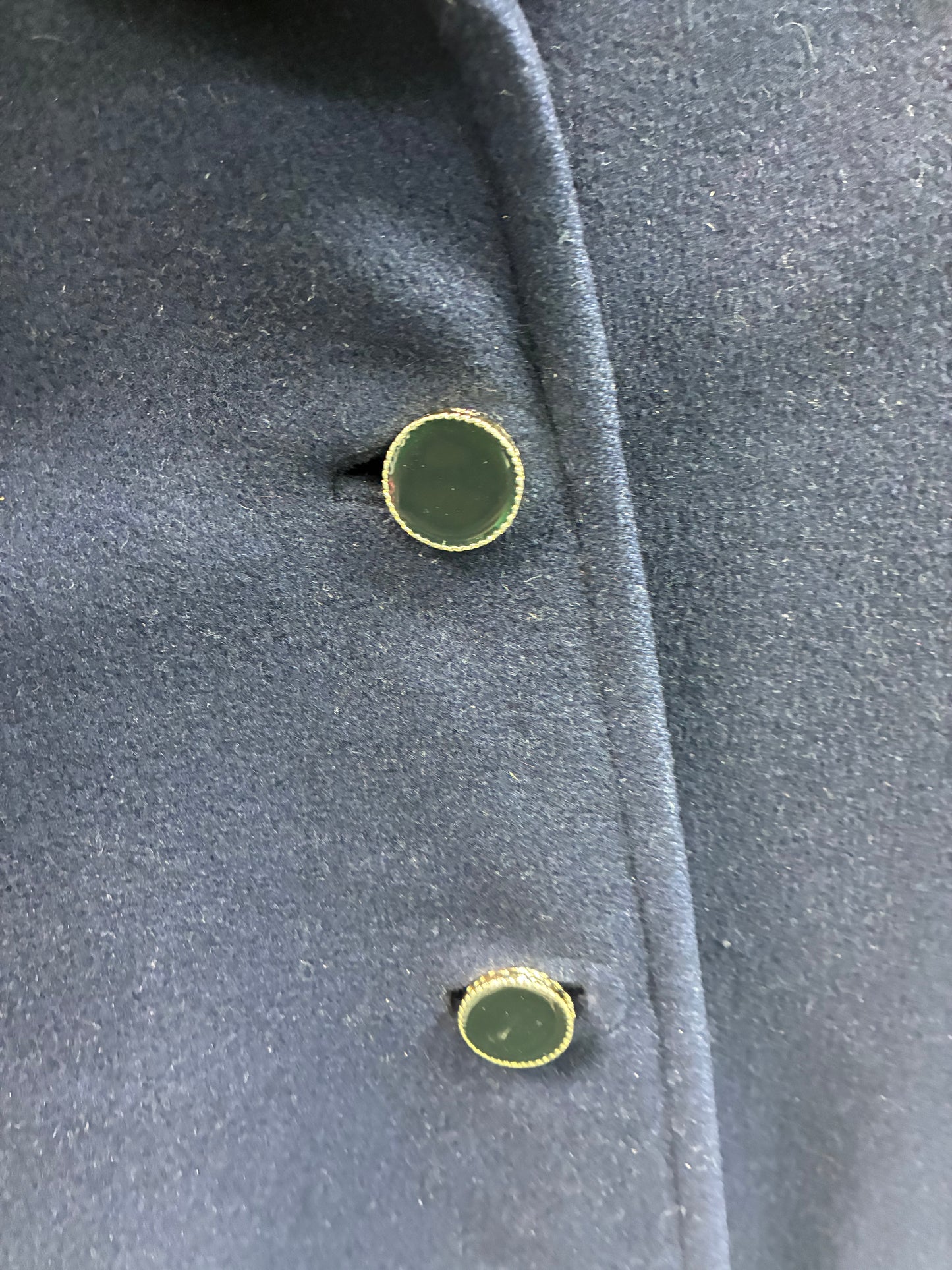 Regency Cashmere Navy Blue Car Coat Size 2