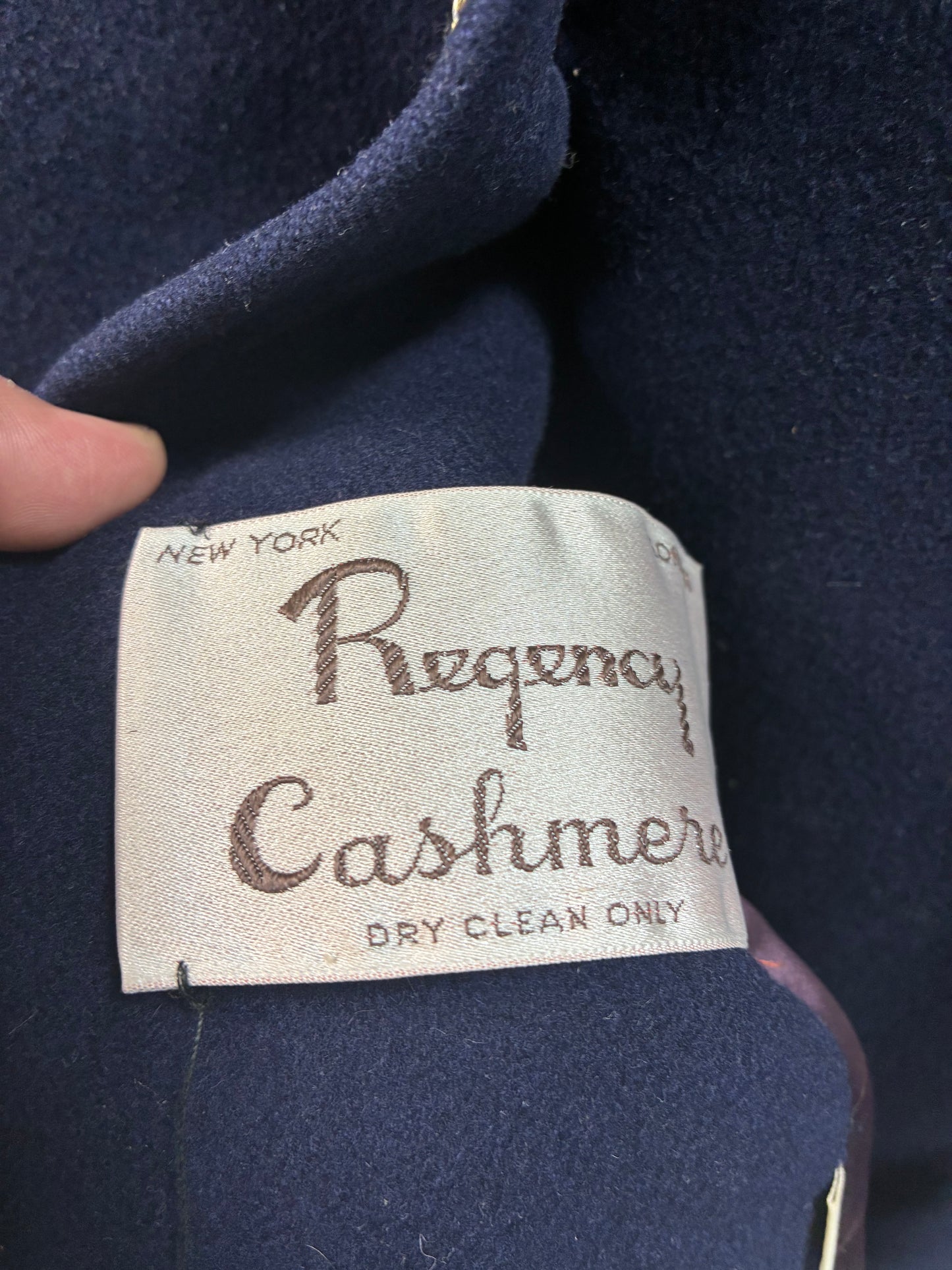 Regency Cashmere Navy Blue Car Coat Size 2