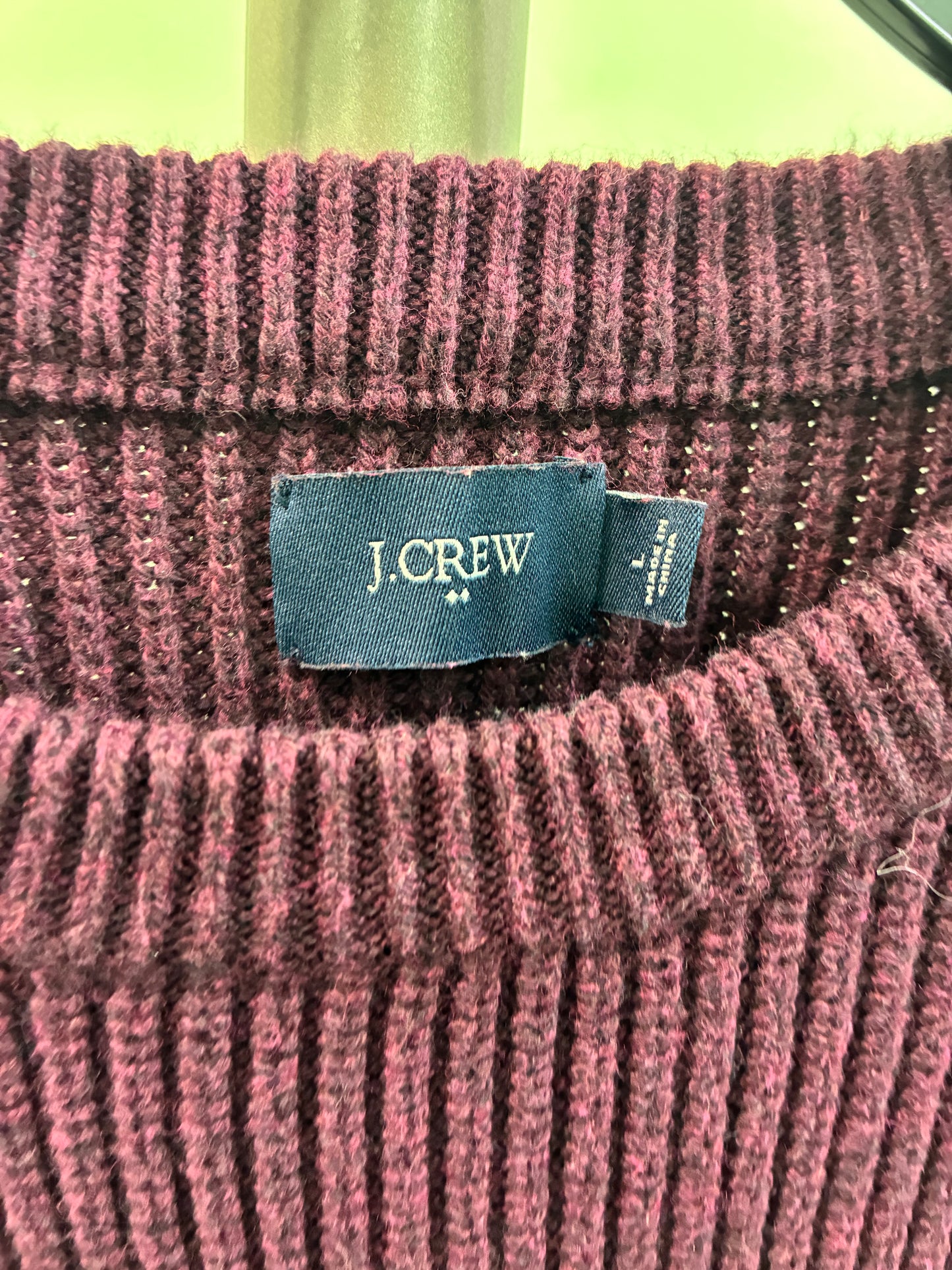 J.Crew Burgundy Cable Knit Sweater - Large