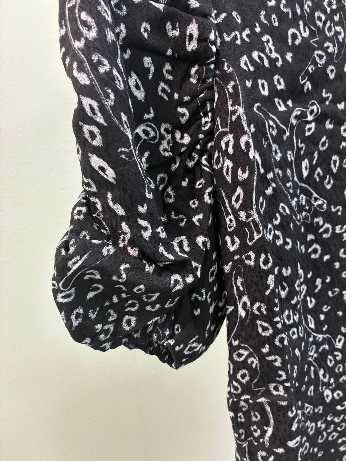 Ted Baker Cat Print Mini Puff Sleeve Dress Size 0