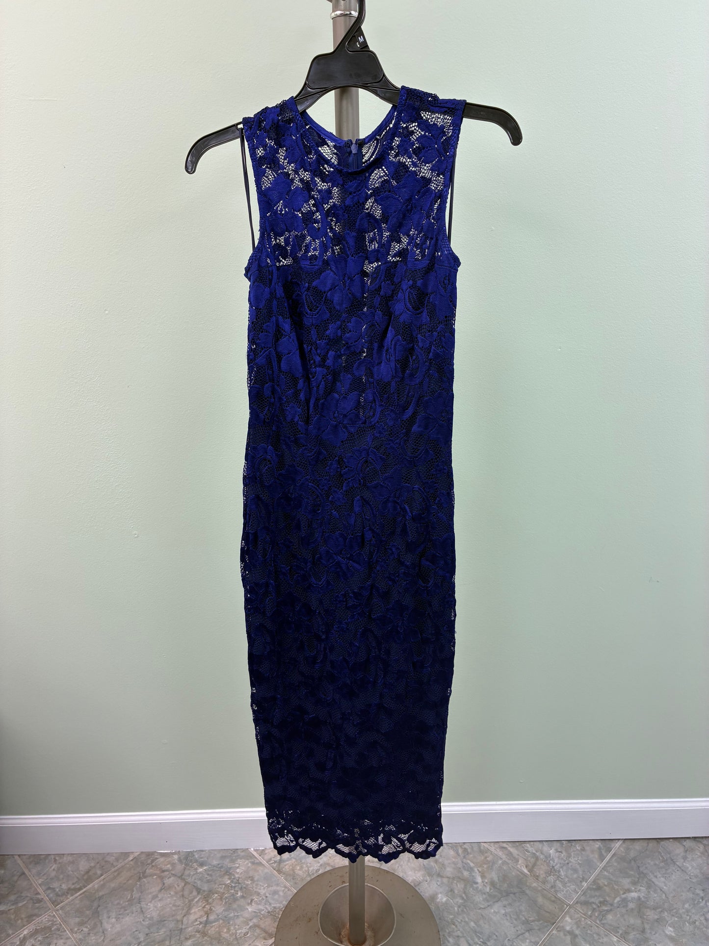 Nicole Miller Blue Floral Lace Dress Size 4